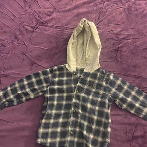 Toddler Flannel shirt with hood